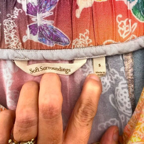 Soft Surroundings Jardin D’eau Full Maxi Skirt Butterfly Batik Watercolor Small - Picture 3 of 3